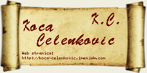 Koča Čelenković vizit kartica